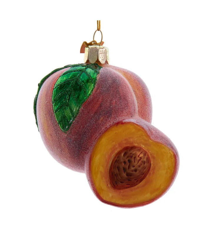 Peach Glass Ornament – 3.25-Inch Noble Gems Fruit Series