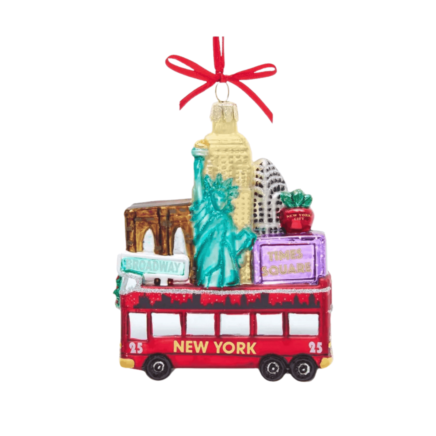 New York Cityscape Glass Ornament by Kurt Adler - Tree Treasures