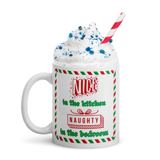 "Nice in the Kitchen, Naughty in the Bedroom" Mug - Tree Treasures