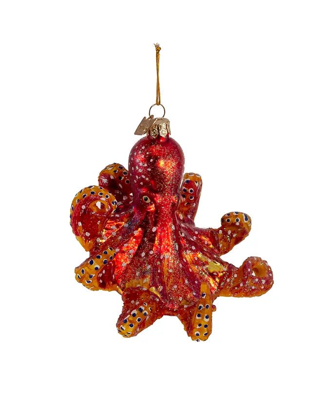 Octopus Glass Ornament – 4 - Inch Noble Gems - Tree Treasures