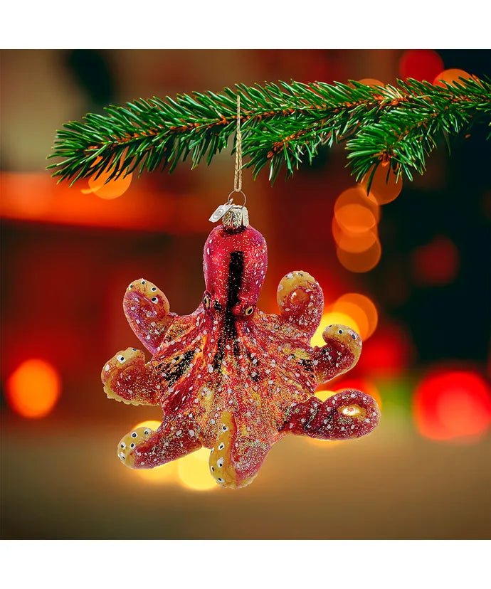 Octopus Glass Ornament – 4 - Inch Noble Gems - Tree Treasures