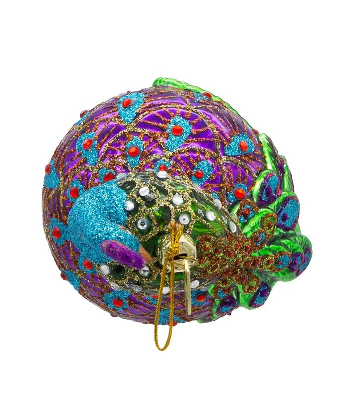 Peacock Glass Ball Ornament – Noble Gems Christmas - Tree Treasures