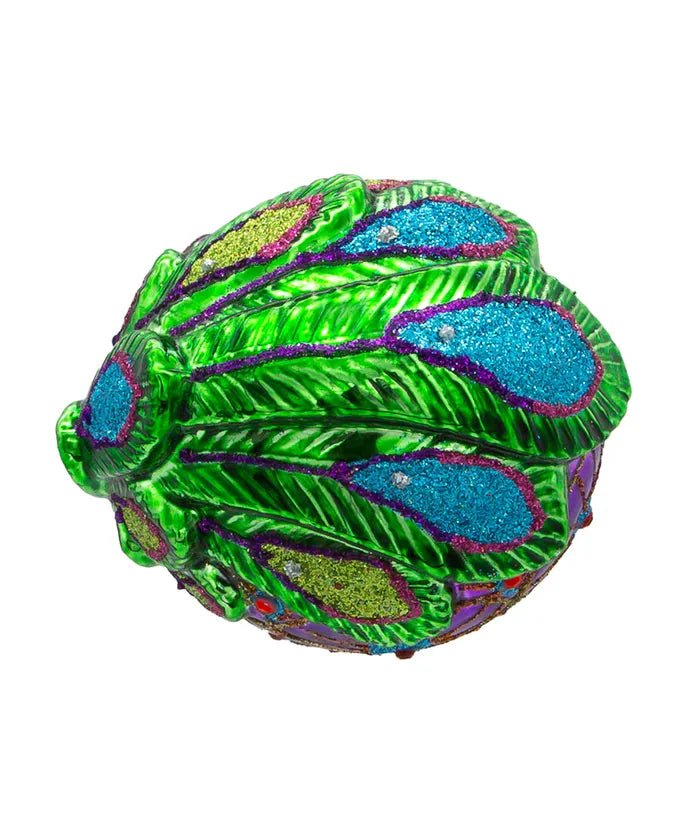 Peacock Glass Ball Ornament – Noble Gems Christmas - Tree Treasures