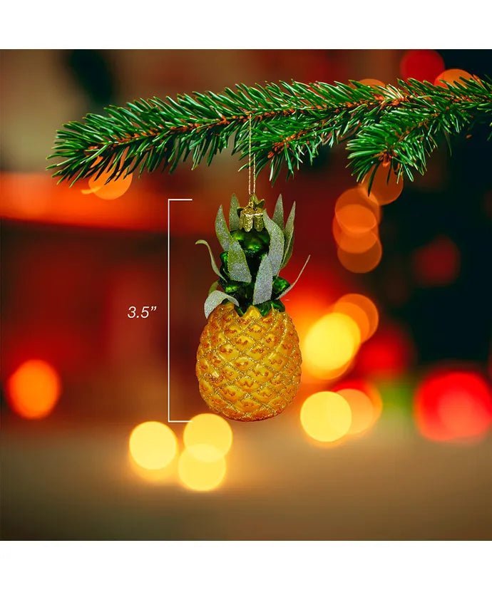 Pineapple Glass Ornament – Noble Gems Christmas Collection - Tree Treasures