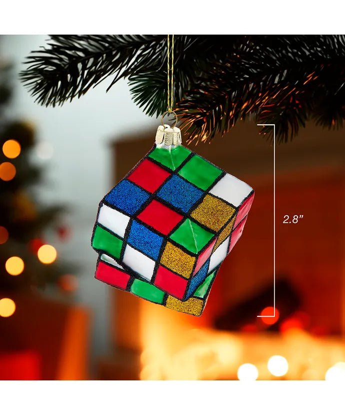 Puzzle Cube Glass Ornament – 2.75 - Inch by Kurt Adler - Tree Treasures