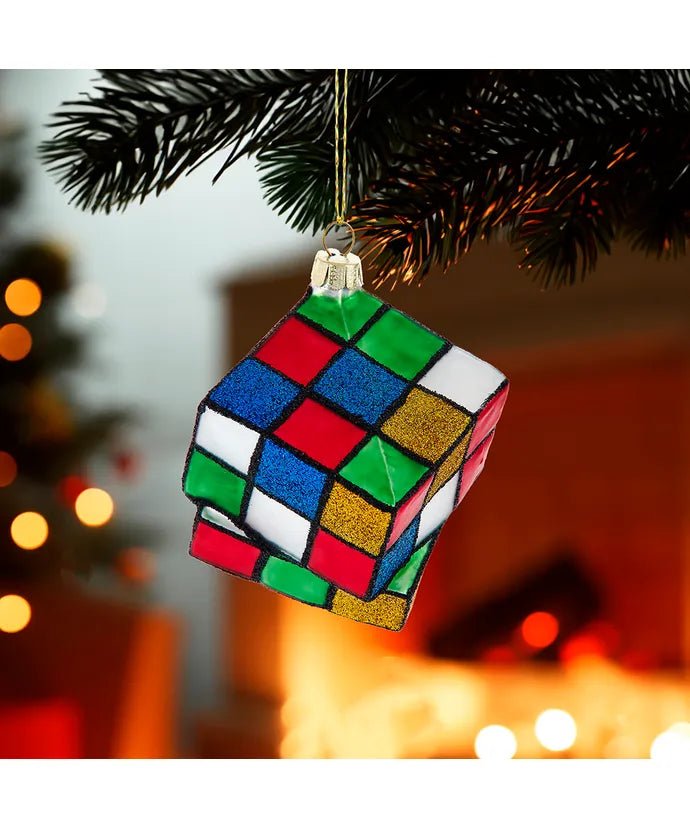 Puzzle Cube Glass Ornament – 2.75 - Inch by Kurt Adler - Tree Treasures