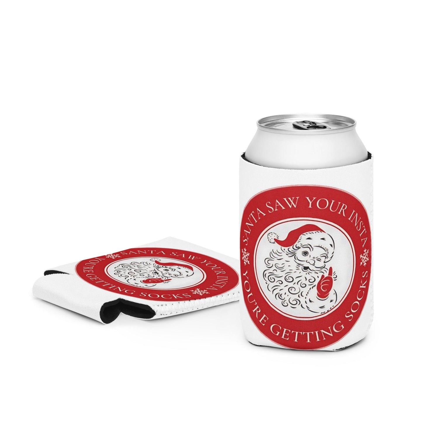 "Santa Saw Your Insta" Can Cooler - Tree Treasures