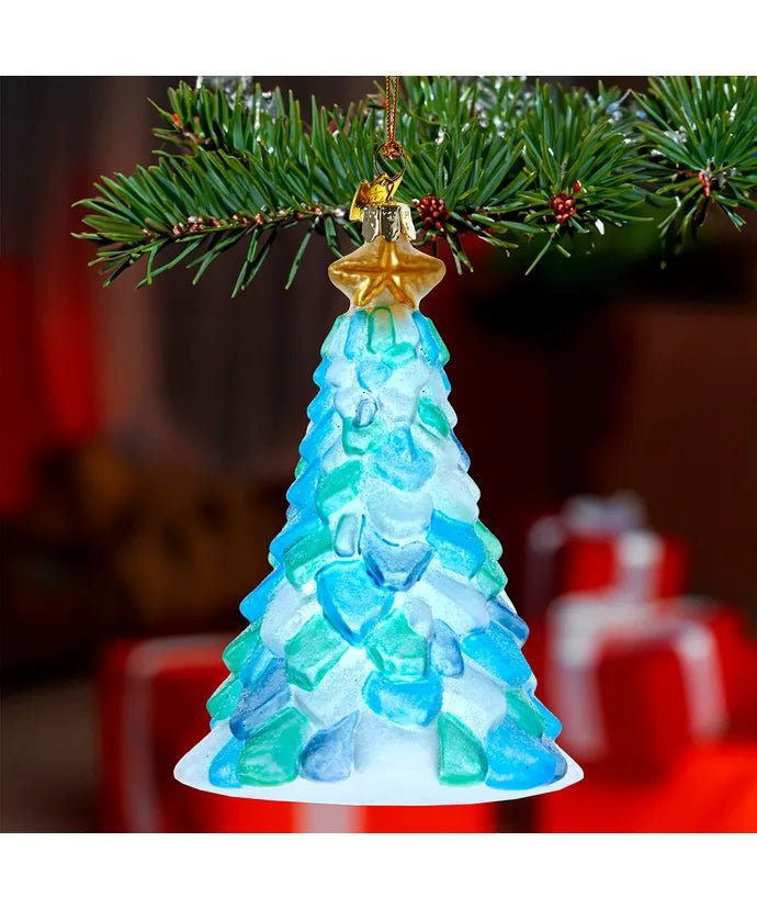 Sea Glass Christmas Tree Ornament – 5 - Inch Noble Gems - Tree Treasures