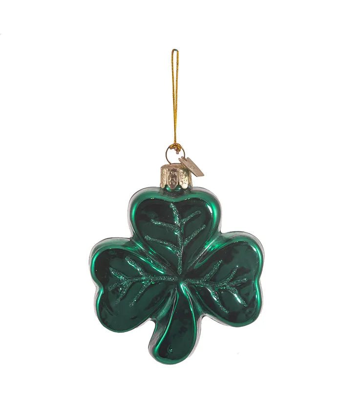 Shamrock Glass Ornament – 3.25 - Inch Noble Gems - Tree Treasures