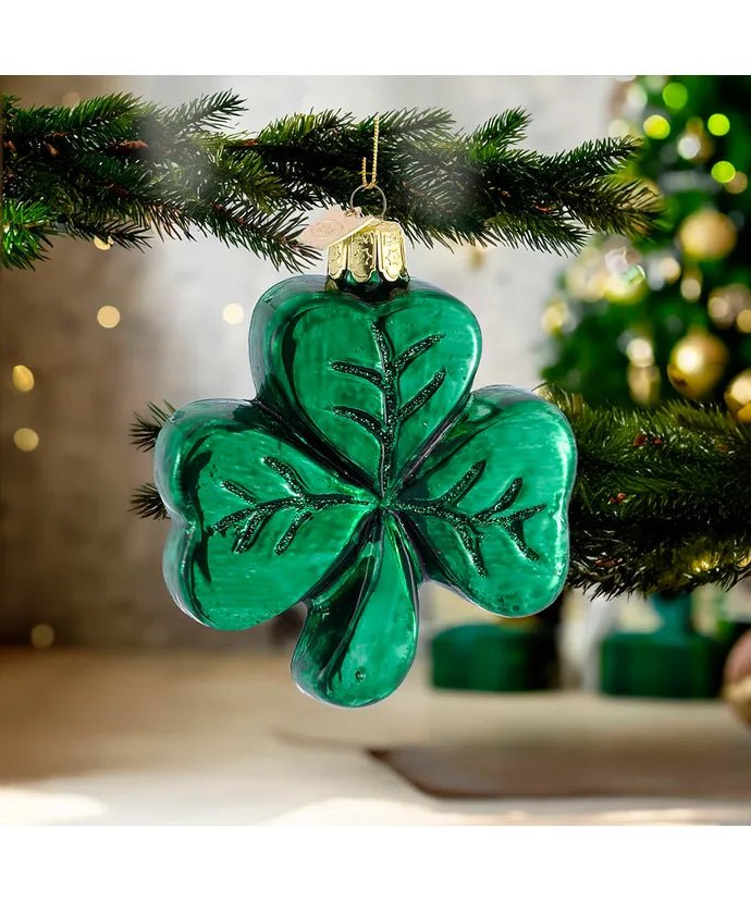 Shamrock Glass Ornament – 3.25 - Inch Noble Gems - Tree Treasures