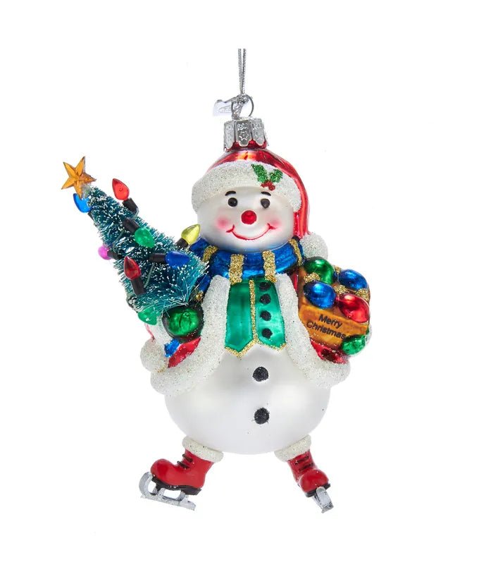 Snowman with Christmas Tree Ornament – Noble Gems - Tree Treasures