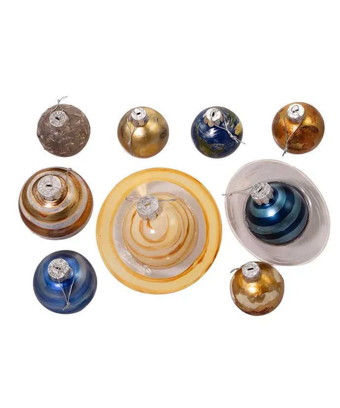Solar System Planet Ornaments – 9 - Piece Glass Set – Noble Gems - Tree Treasures