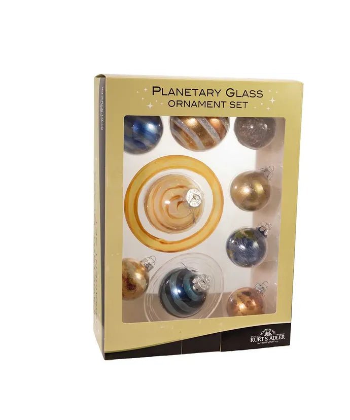 Solar System Planet Ornaments – 9 - Piece Glass Set – Noble Gems - Tree Treasures