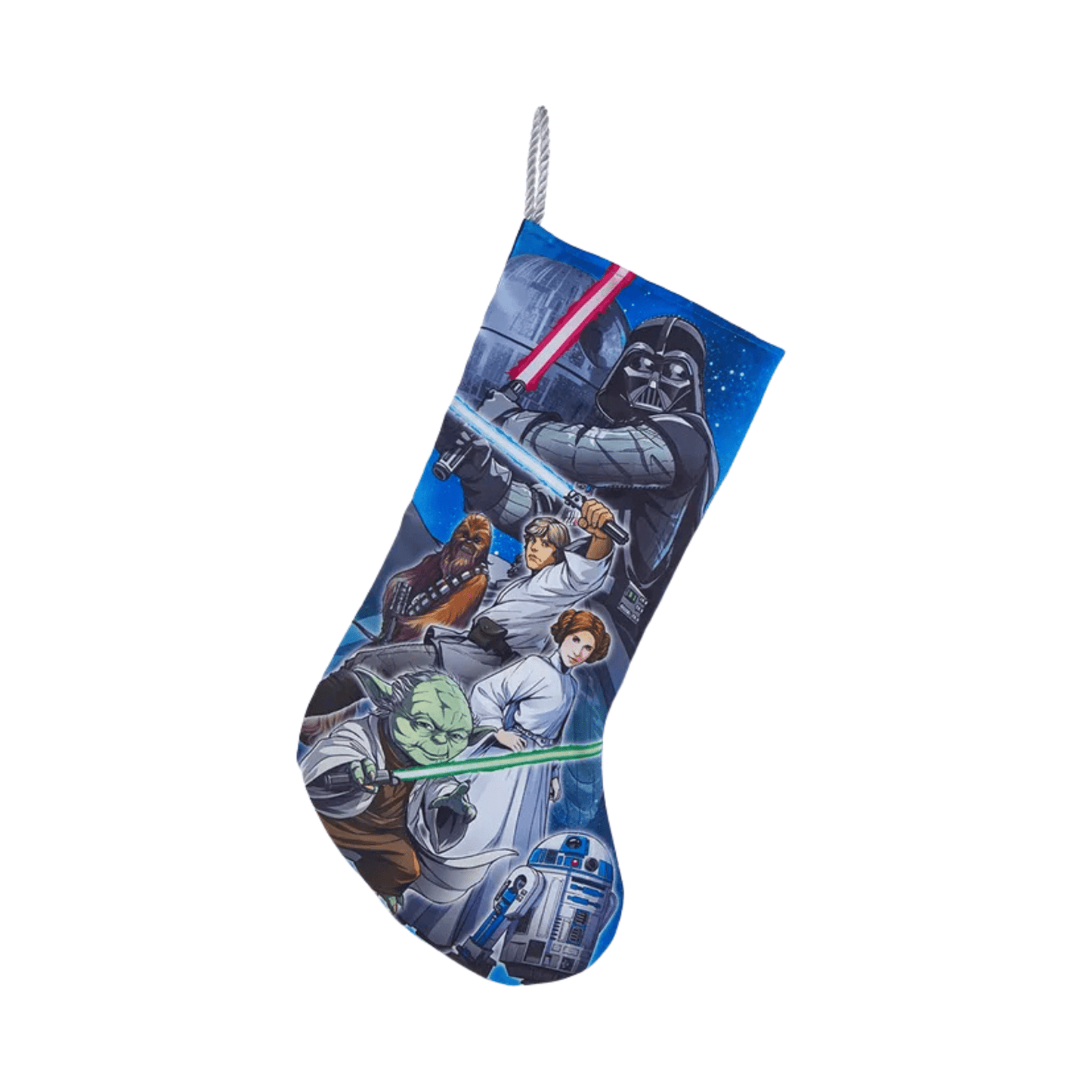 Star Wars™ Classic Printed Christmas Stocking – Officially Licensed Holiday Décor Featuring Yoda, Darth Vader, Leia & More by Kurt Adler - Tree Treasures