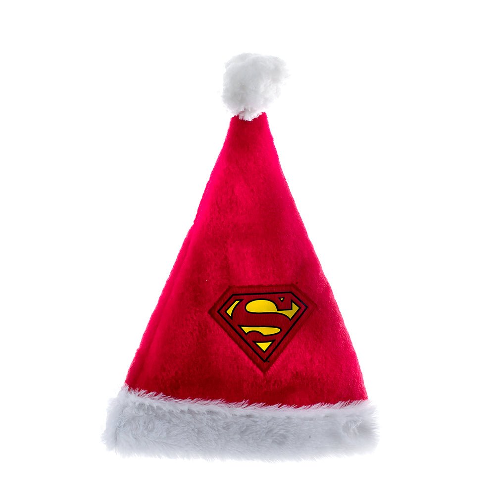 Superman™ Plush Santa Hat by Kurt Adler - Tree Treasures