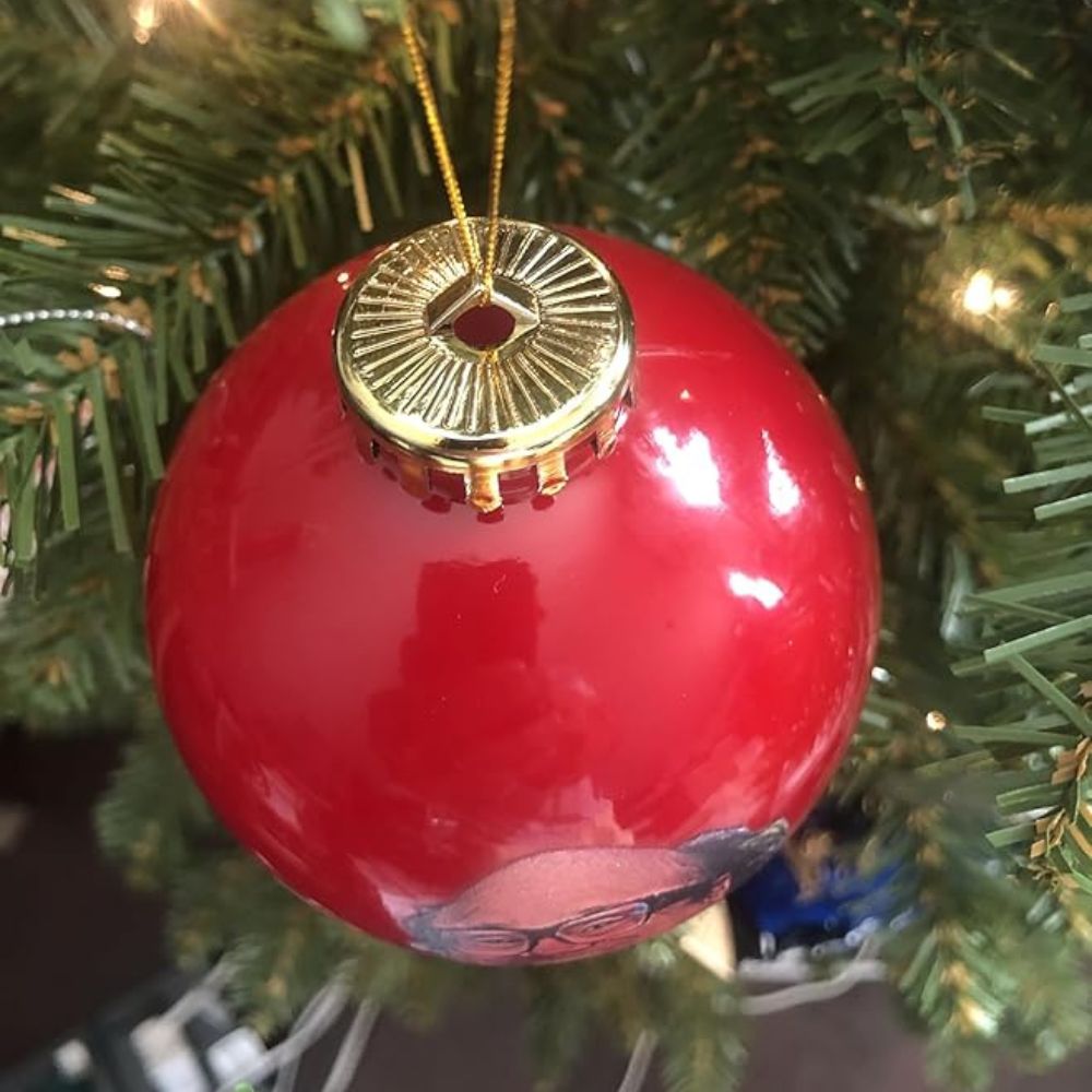 Frank Reynolds Ornament Ball for Christmas Tree – Tree Treasures Comedy Holiday Decor, 3.25-Inch Red Bauble