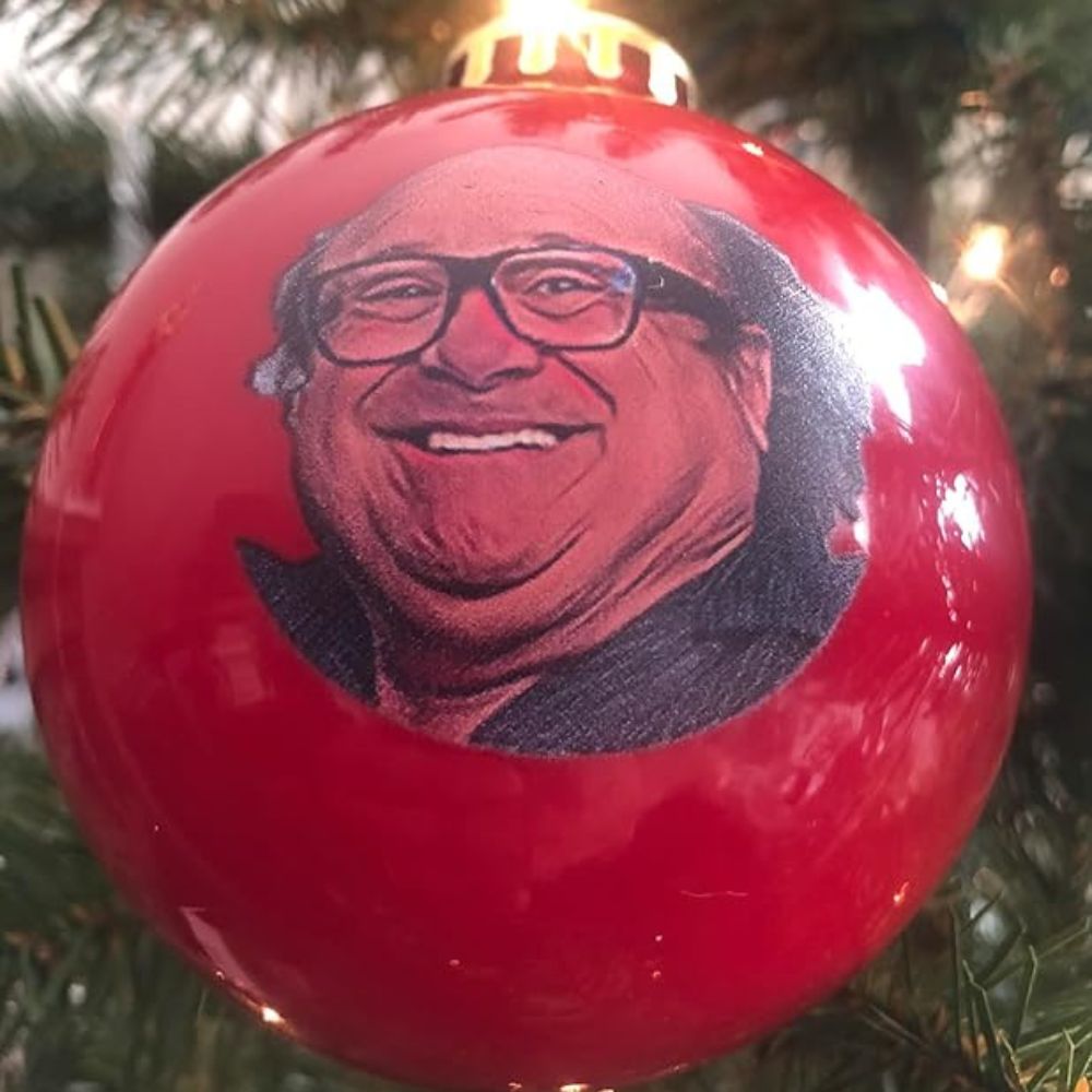 Funny Frank Reynolds Christmas Ornament by Tree Treasures – Hilarious Red Glass Ball, 3.25" Tree Decoration