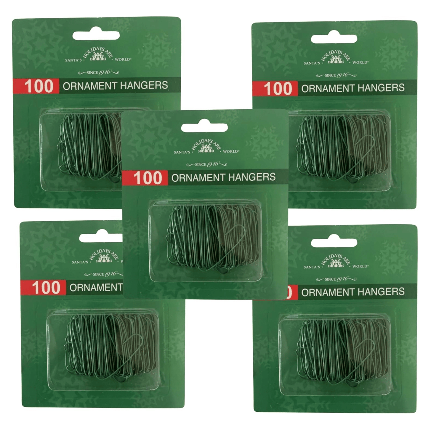 Tree Treasures Green Ornament Hooks, 100 - Piece Box Set - Tree Treasures
