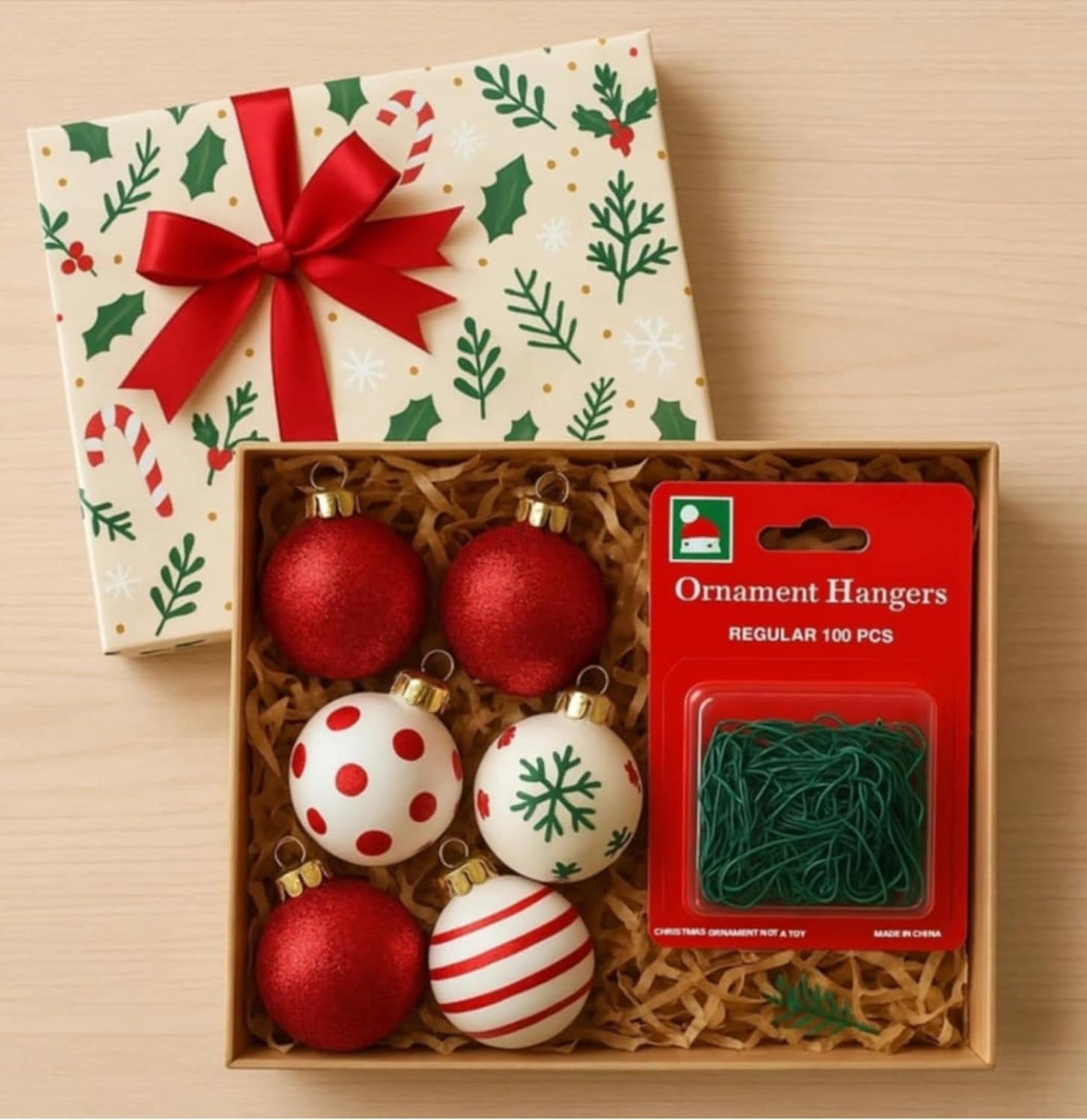 Tree Treasures Green Ornament Hooks, 100 - Piece Box Set - Tree Treasures