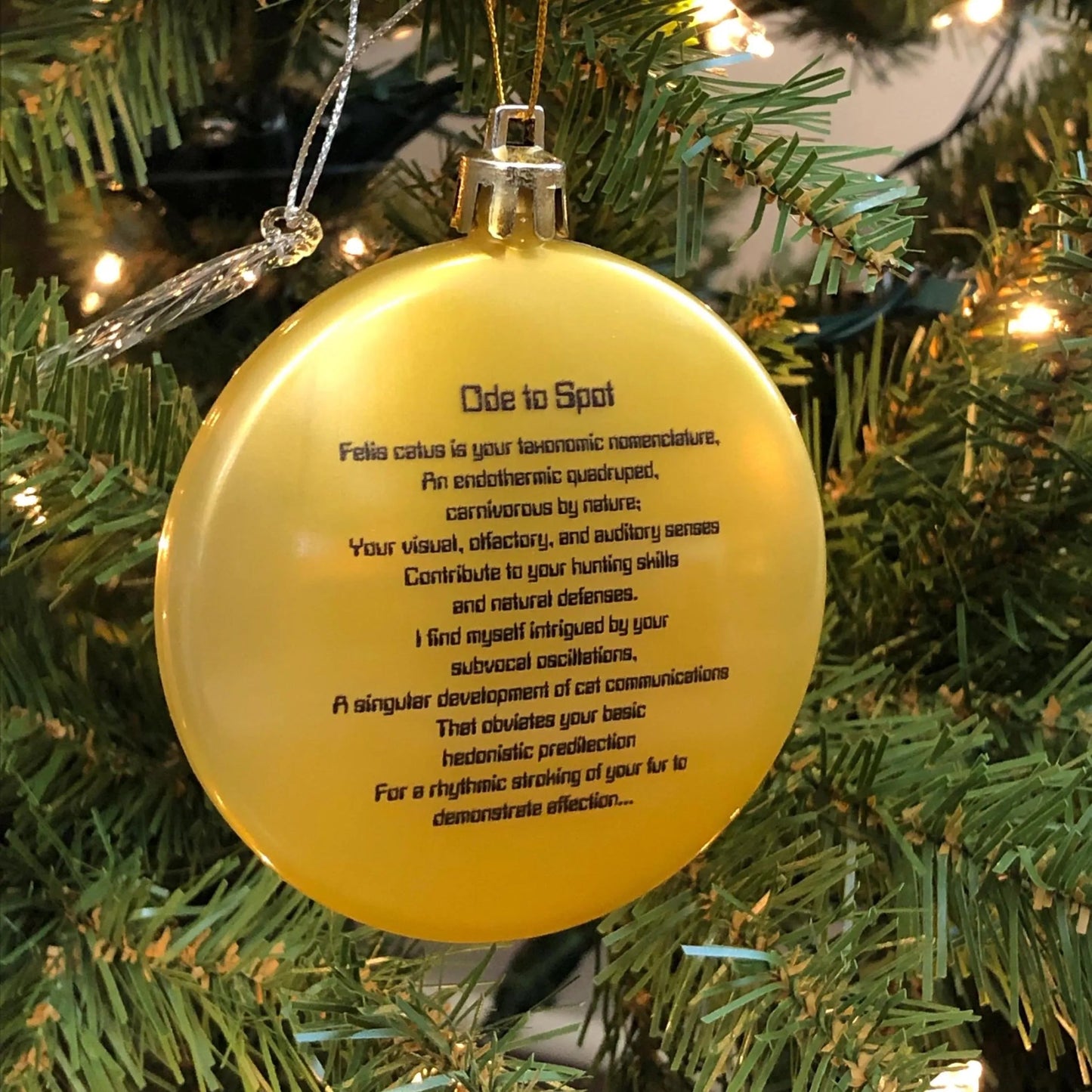 Sci-Fi Themed "Ode to Spot" Cat Ornament – Tree Treasures Star-Fandom Holiday Gift