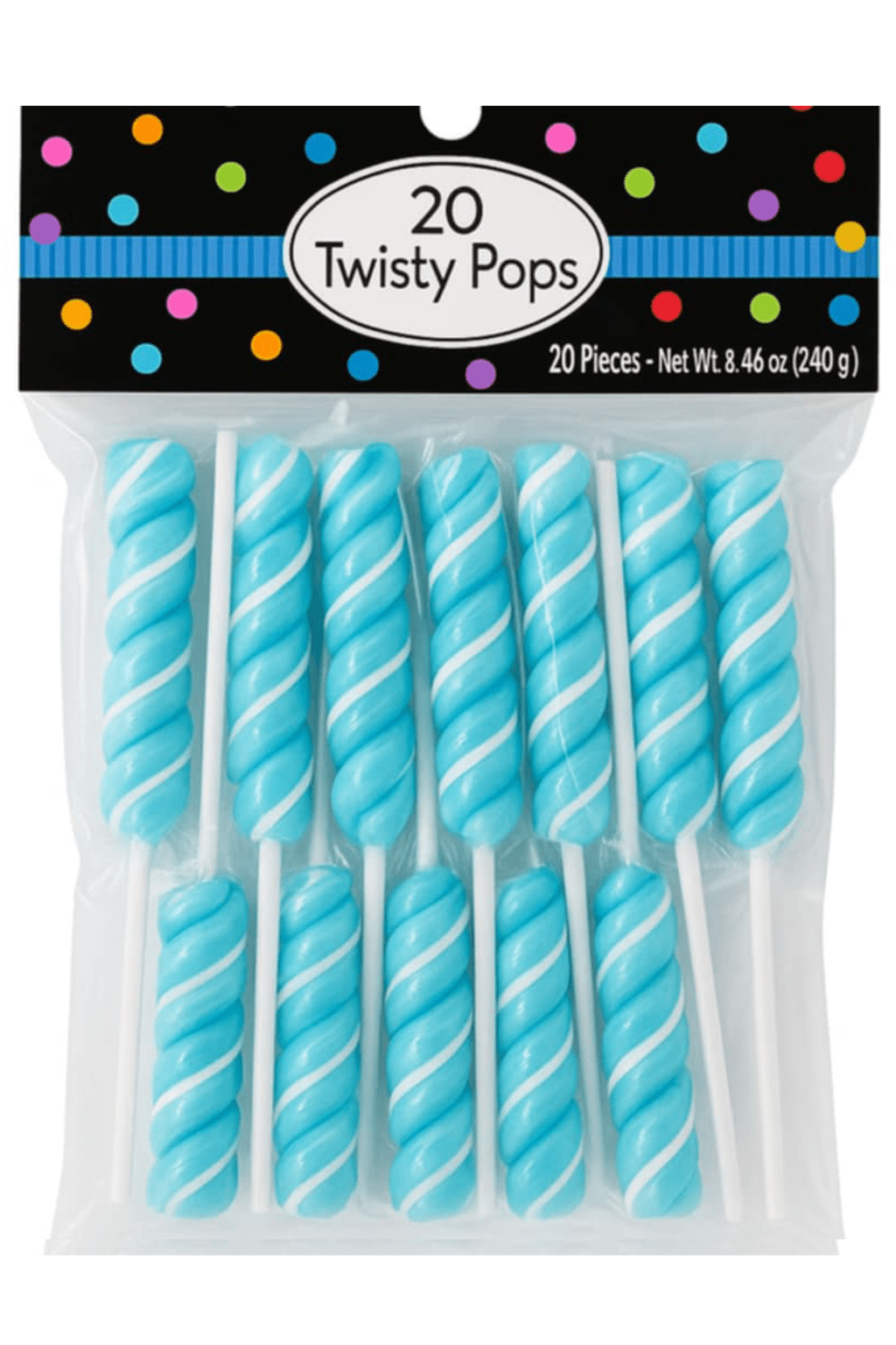 Twisty Pops – 20 Individually Wrapped Swirl Lollipops (8.46 oz Bag) – Bulk Candy for Parties, Buffets, Favors & Gifts - Tree Treasures