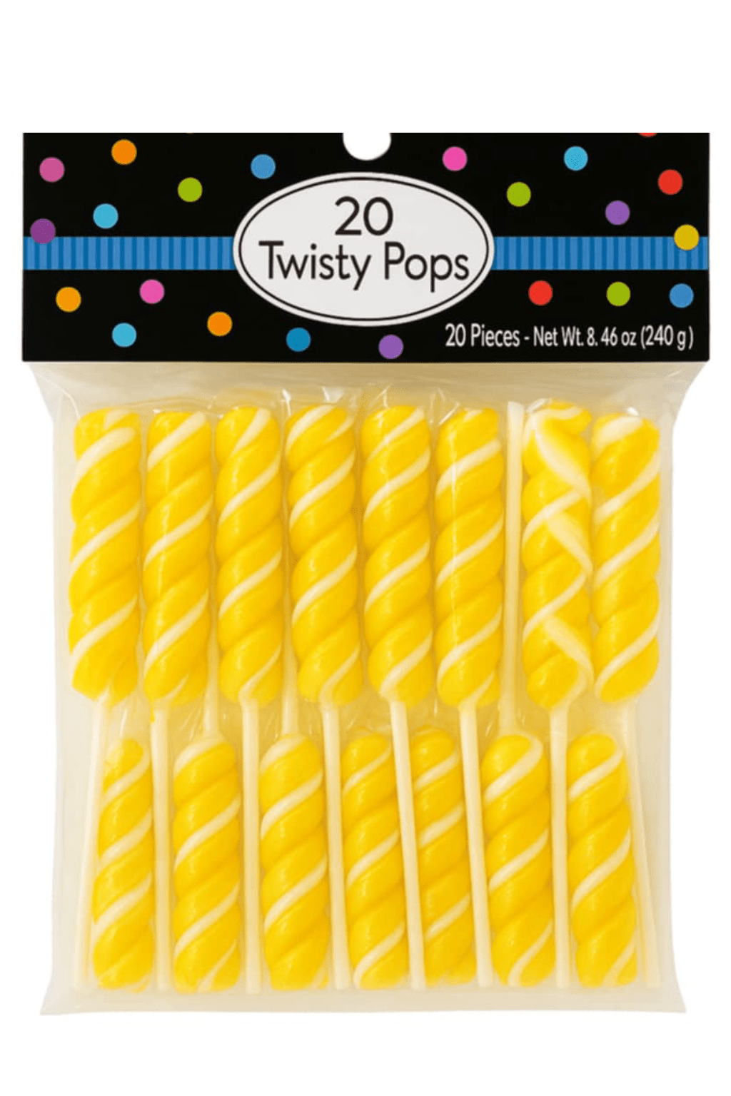 Twisty Pops – 20 Individually Wrapped Swirl Lollipops (8.46 oz Bag) – Bulk Candy for Parties, Buffets, Favors & Gifts - Tree Treasures