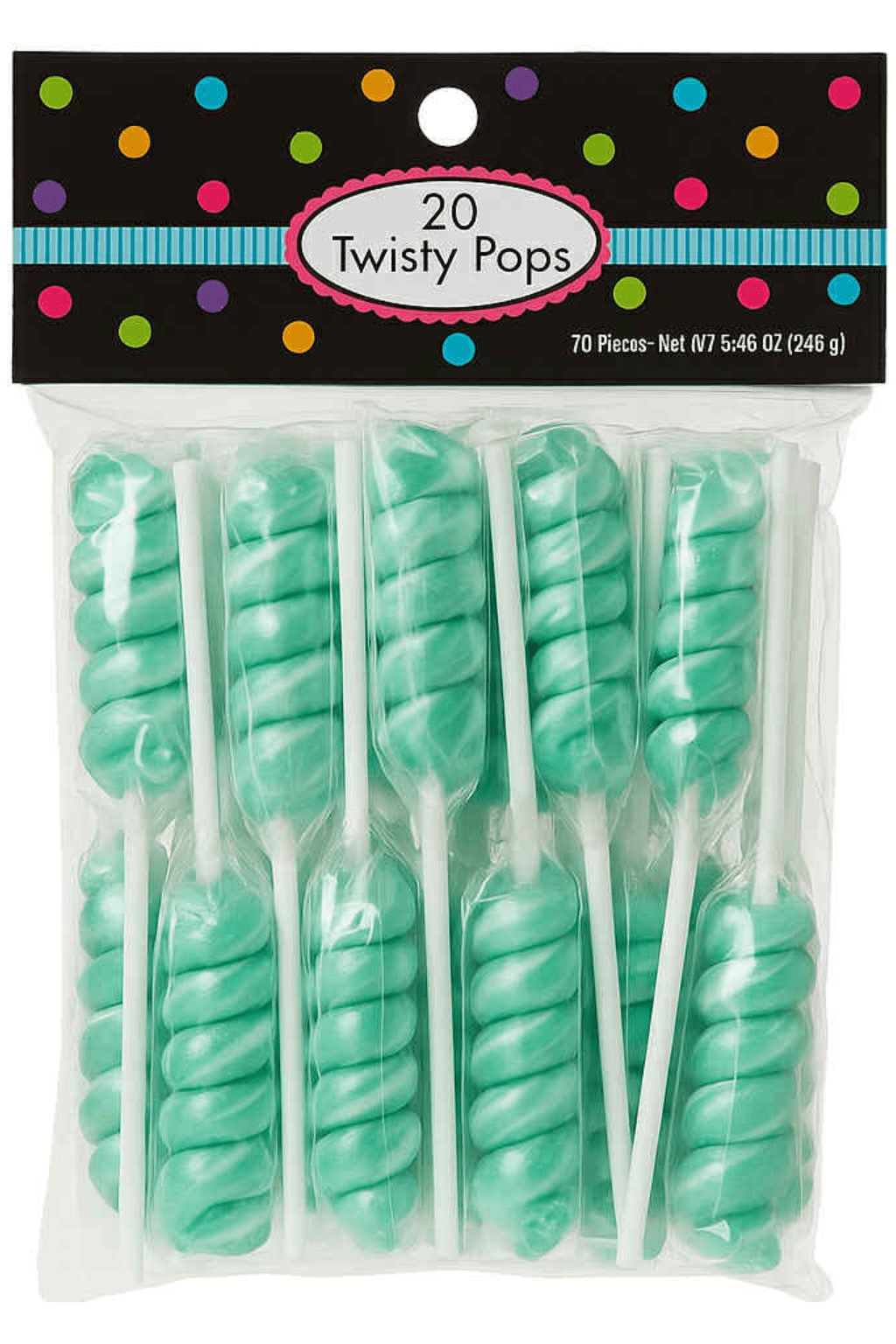 Twisty Pops – 20 Individually Wrapped Swirl Lollipops (8.46 oz Bag) – Bulk Candy for Parties, Buffets, Favors & Gifts - Tree Treasures