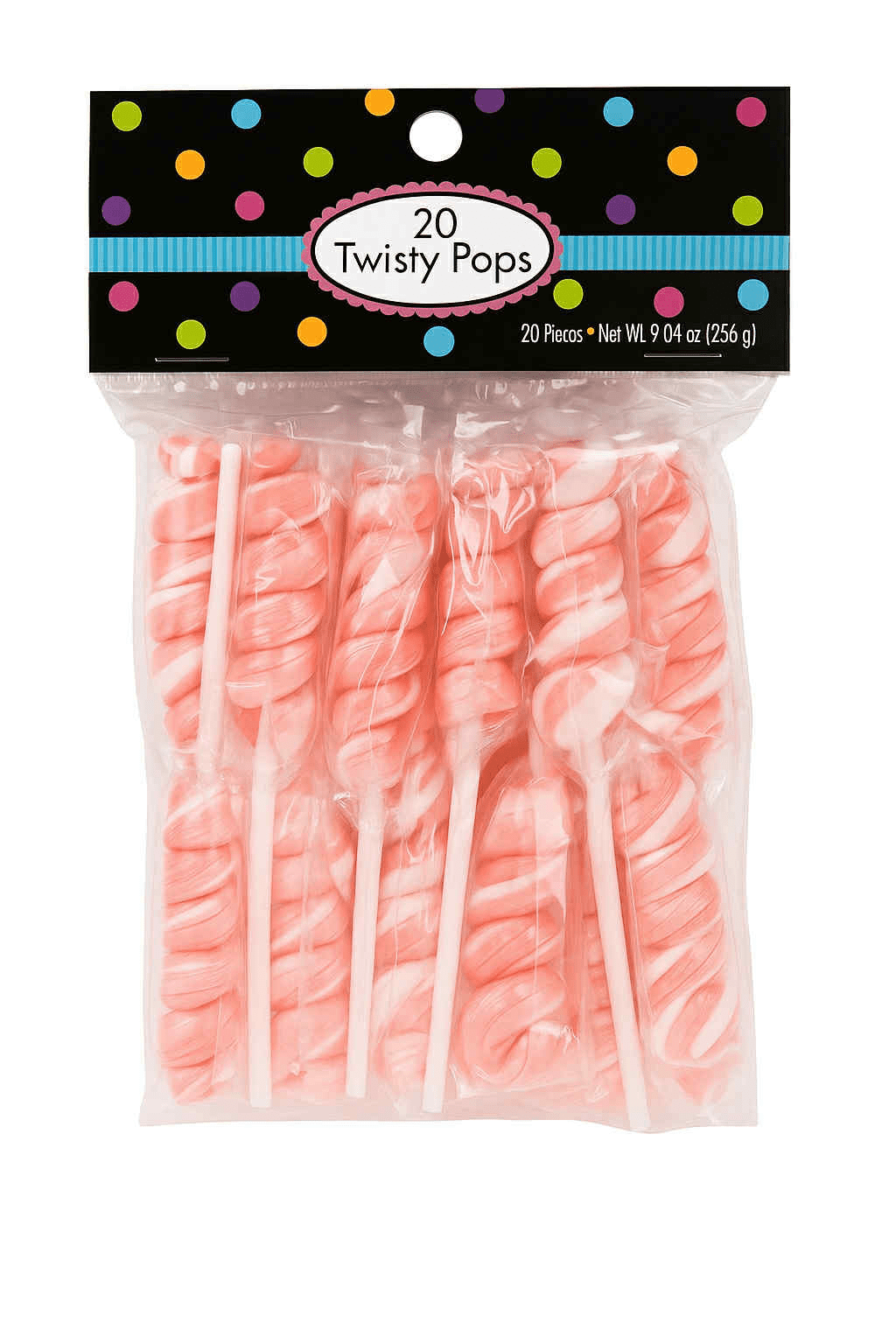 Twisty Pops – 20 Individually Wrapped Swirl Lollipops (8.46 oz Bag) – Bulk Candy for Parties, Buffets, Favors & Gifts - Tree Treasures