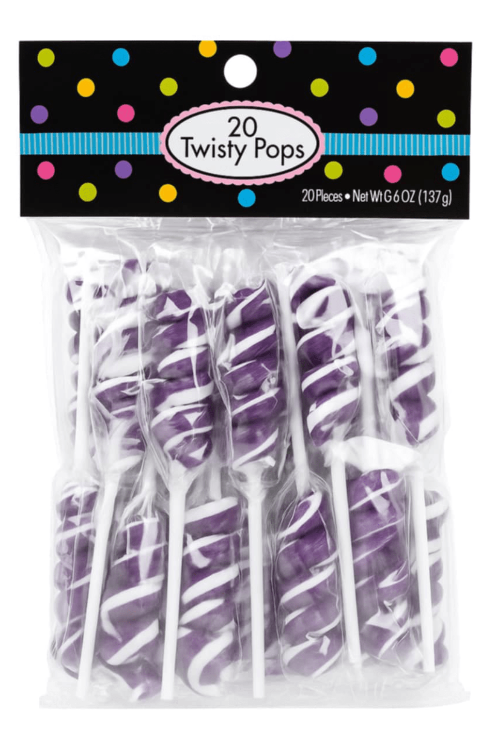 Twisty Pops – 20 Individually Wrapped Swirl Lollipops (8.46 oz Bag) – Bulk Candy for Parties, Buffets, Favors & Gifts - Tree Treasures