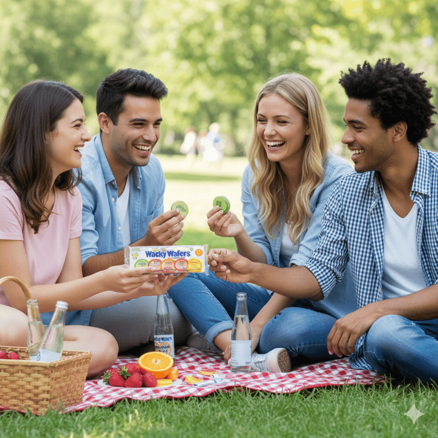 Wacky Wafers 1.2 oz – Assorted Fruit Flavored Sugar Wafers, 4 - Pack Nostalgic Candy Favorite - Tree Treasures