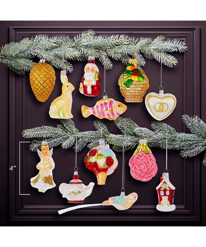 Wedding Ornament Set – 2.75"–4" Glass – 12 Noble Gems Ornaments - Tree Treasures
