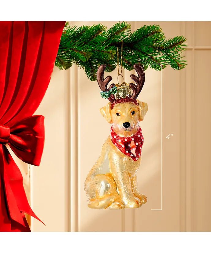 Yellow Labrador Retriever Glass Ornament – Noble Gems - Tree Treasures