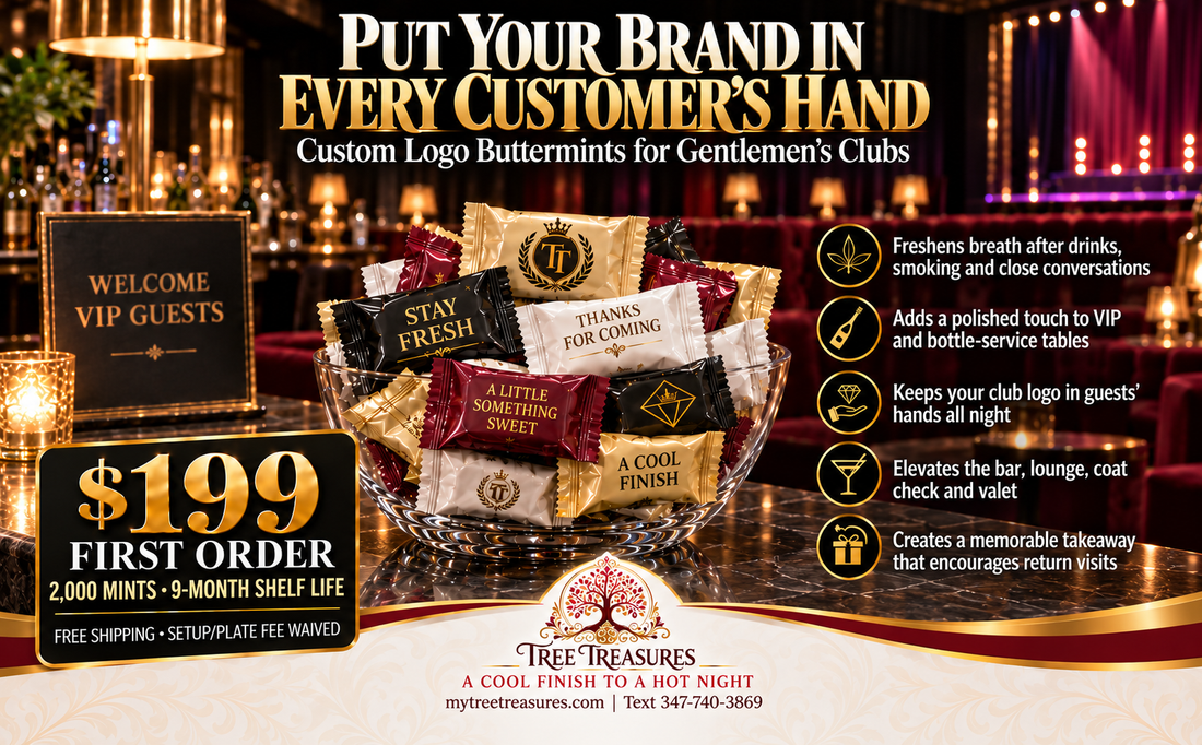 Custom Logo Buttermints for Gentlemen’s Clubs: A Small Detail That Keeps Your Brand in Guests’ Hands