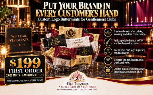 Custom Logo Buttermints for Gentlemen’s Clubs: A Small Detail That Keeps Your Brand in Guests’ Hands