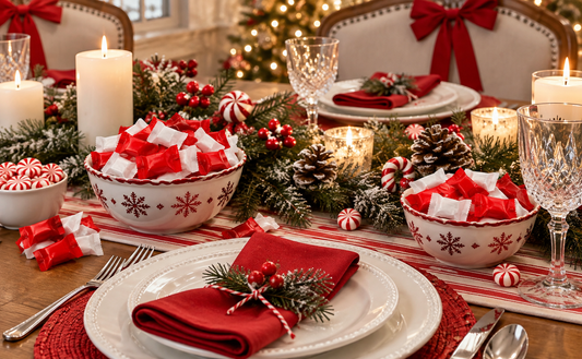 Peppermint Christmas Tablescape Ideas | Red & White Décor