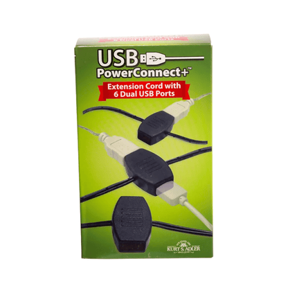10' USB Power Extension Cord+™ with 12 Ports and Black Wire – Kurt Adler - Tree Treasures