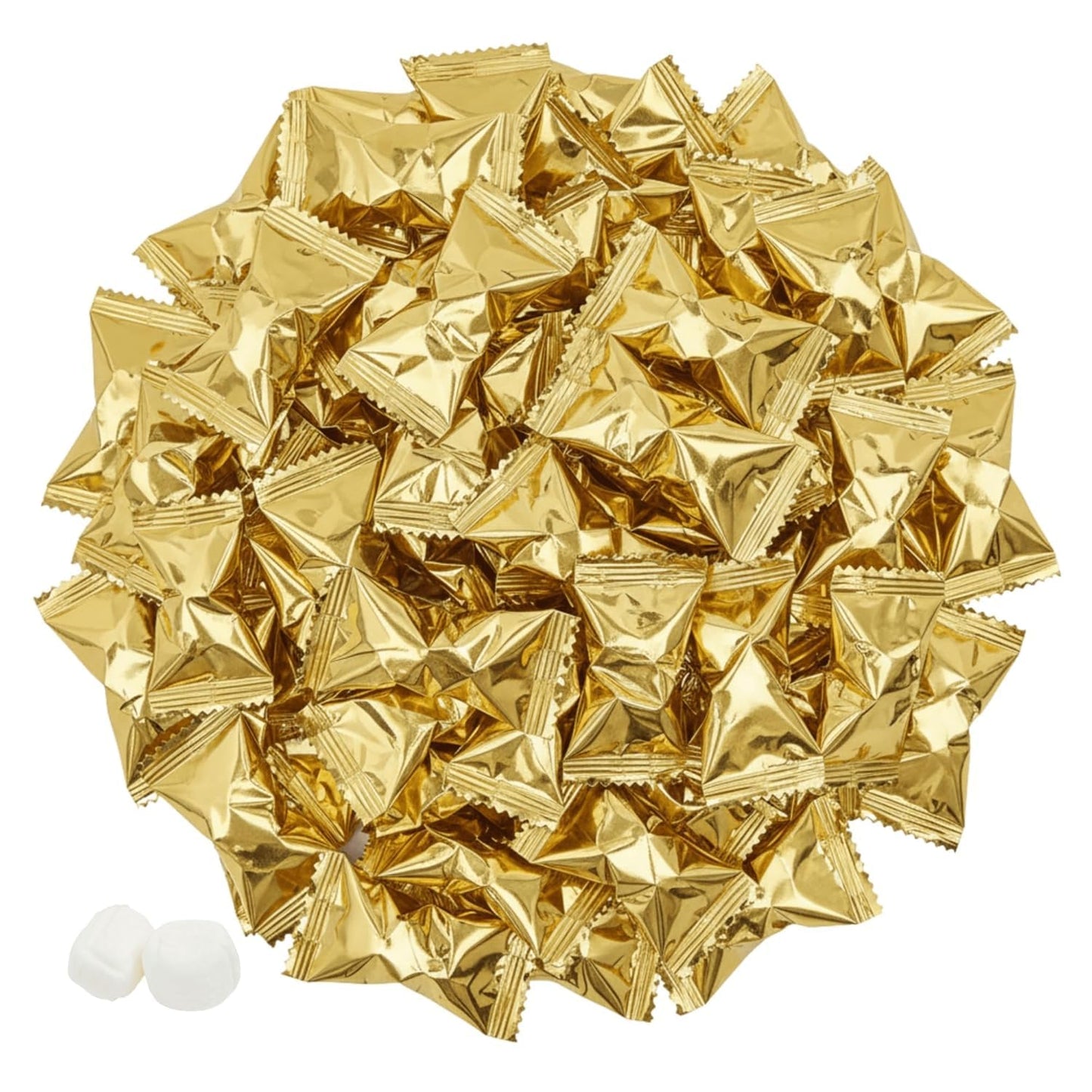 110ct Gold Wrapped Buttermints – Individually Wrapped Butter Mints Bulk for Weddings, Baby Showers, Retirement, Candy Buffets, and Thank You Gifts – Soft Buttermints