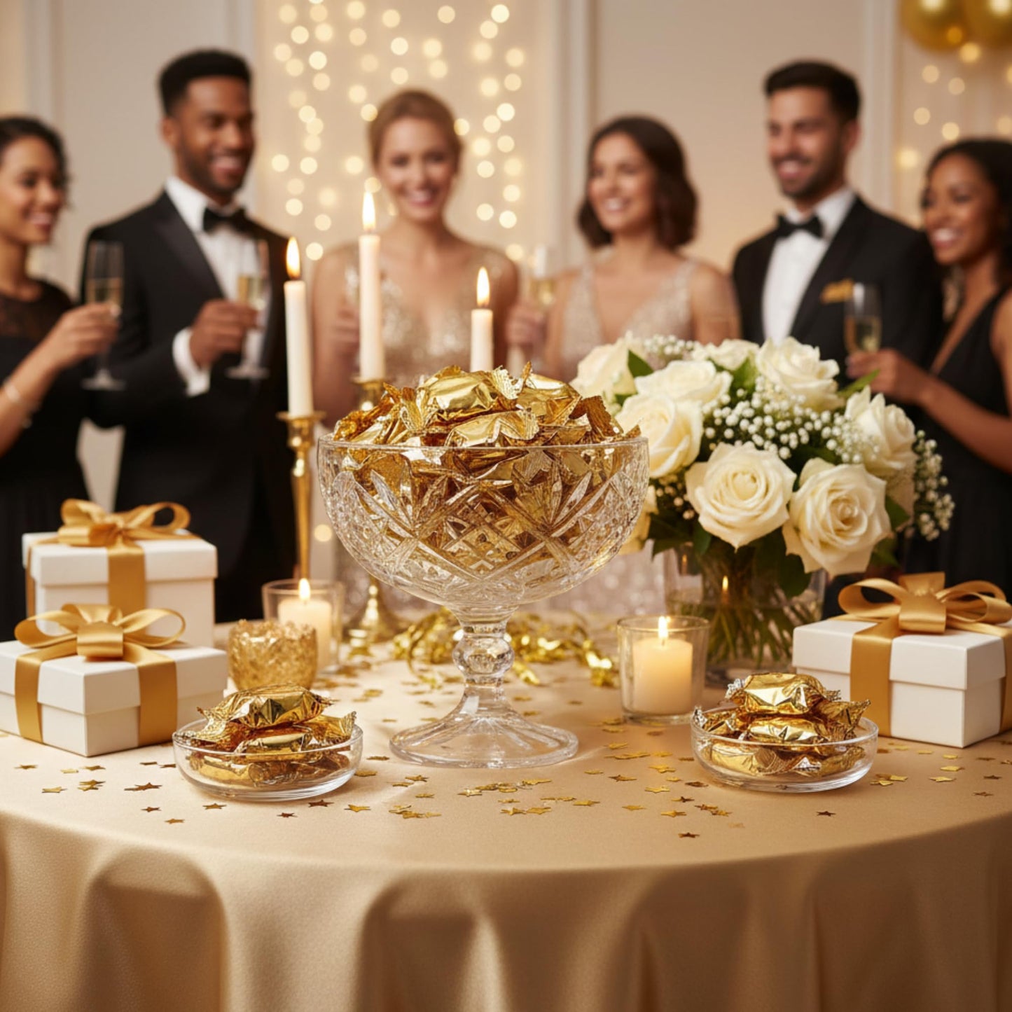 110ct Gold Wrapped Buttermints – Individually Wrapped Butter Mints Bulk for Weddings, Baby Showers, Retirement, Candy Buffets, and Thank You Gifts – Soft Buttermints