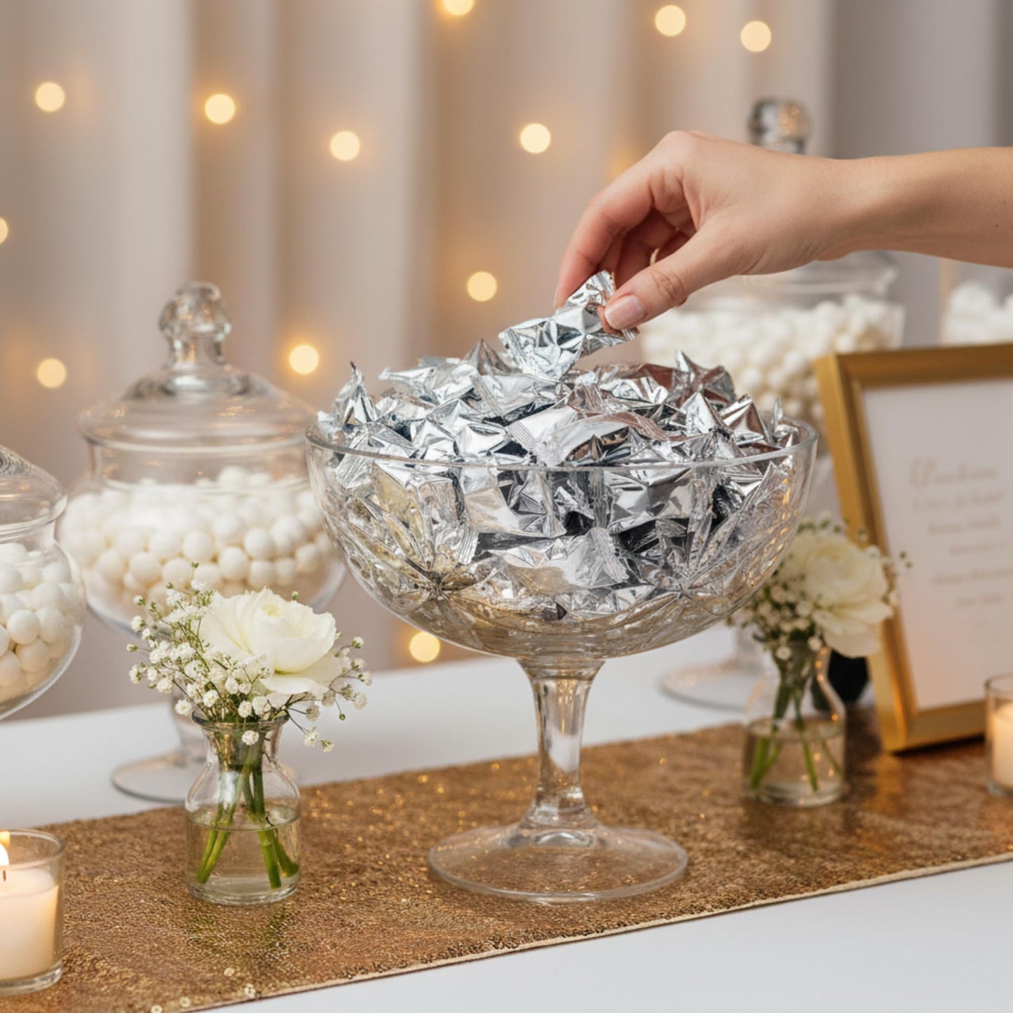 110ct Silver Wrapped Buttermints – Individually Wrapped Butter Mints Bulk for Weddings, Retirement, Candy Buffets, and Thank You Mints – Soft Buttermints (110)