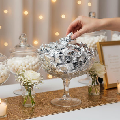 110ct Silver Wrapped Buttermints – Individually Wrapped Butter Mints Bulk for Weddings, Retirement, Candy Buffets, and Thank You Mints – Soft Buttermints (110)