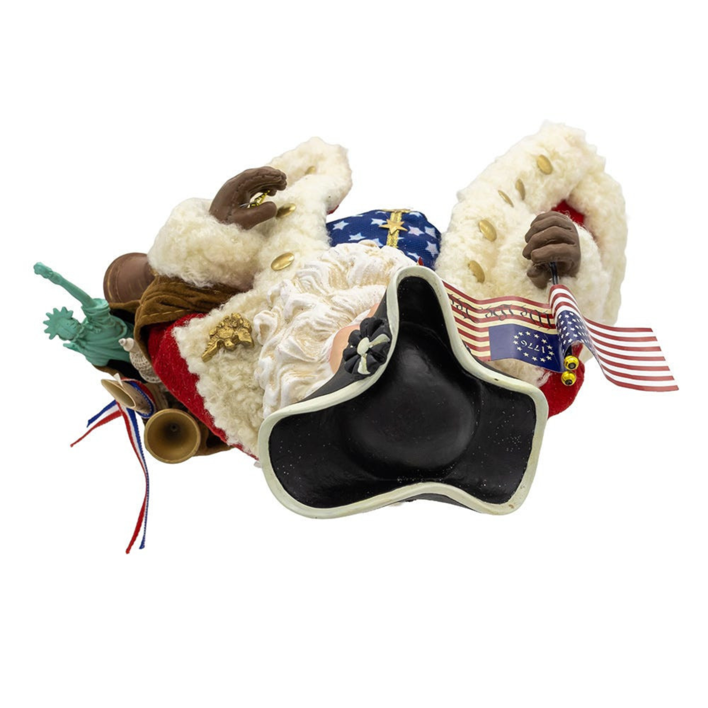 11" Fabriché™ 250th Anniversary of America Musical Santa – Patriotic Christmas Décor Figure