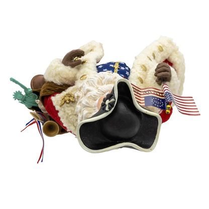 11" Fabriché™ 250th Anniversary of America Musical Santa – Patriotic Christmas Décor Figure