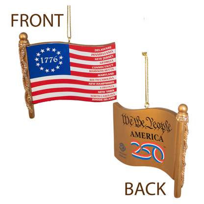 13 Colonies 1776 American Flag Ornament – Official America250™ Betsy Ross Patriotic Décor
