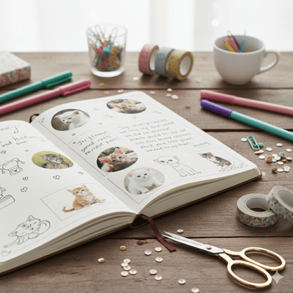 200 Realistic Cat Stickers – Bulk Round Kitty Stickers for Kids, Cat Birthday Party Supplies, Classroom Rewards, School Supplies, Scrapbooking & Crafts - Tree Treasures