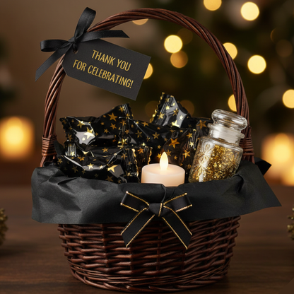 Elegant black and gold buttermints, individually wrapped with a smooth creamy flavor. Perfect for weddings, parties, candy buffets, and favors.