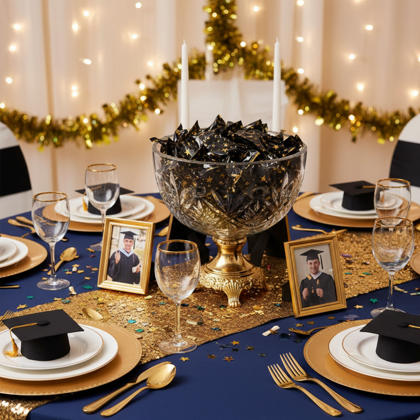 Elegant black and gold buttermints, individually wrapped with a smooth creamy flavor. Perfect for weddings, parties, candy buffets, and favors.