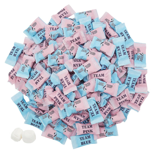 216ct Gender Reveal Buttermints – Individually Wrapped Pink and Blue Candy for Baby Shower Favors, Gender Reveal Snacks, Team Pink and Team Blue - Tree Treasures