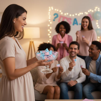 216ct Gender Reveal Buttermints – Individually Wrapped Pink and Blue Candy for Baby Shower Favors, Gender Reveal Snacks, Team Pink and Team Blue - Tree Treasures