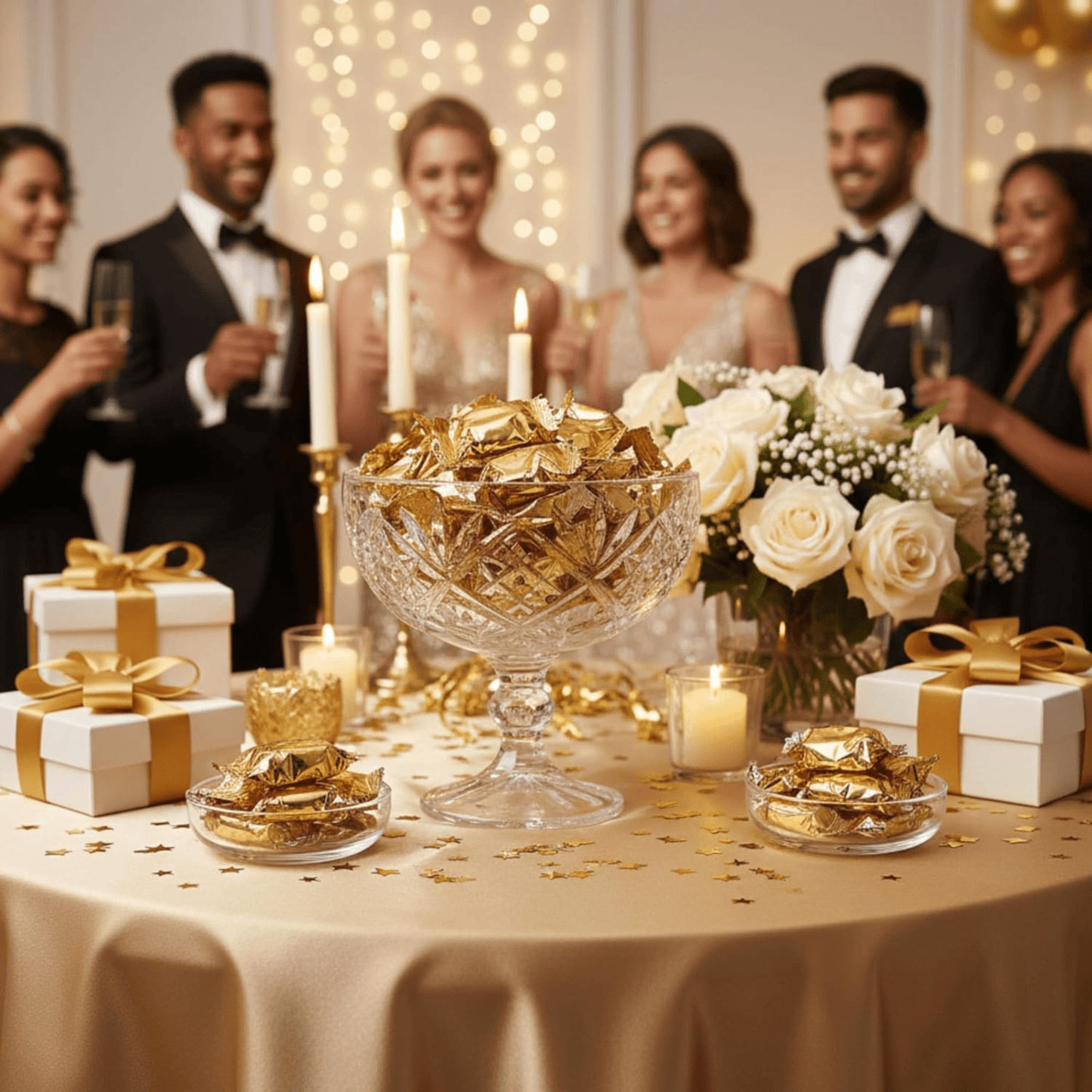 216ct Gold Wrapped Buttermints – Individually Wrapped Butter Mints Bulk for Weddings, Baby Showers, Retirement, Candy Buffets, and Thank You Gifts – Soft Buttermints - Tree Treasures