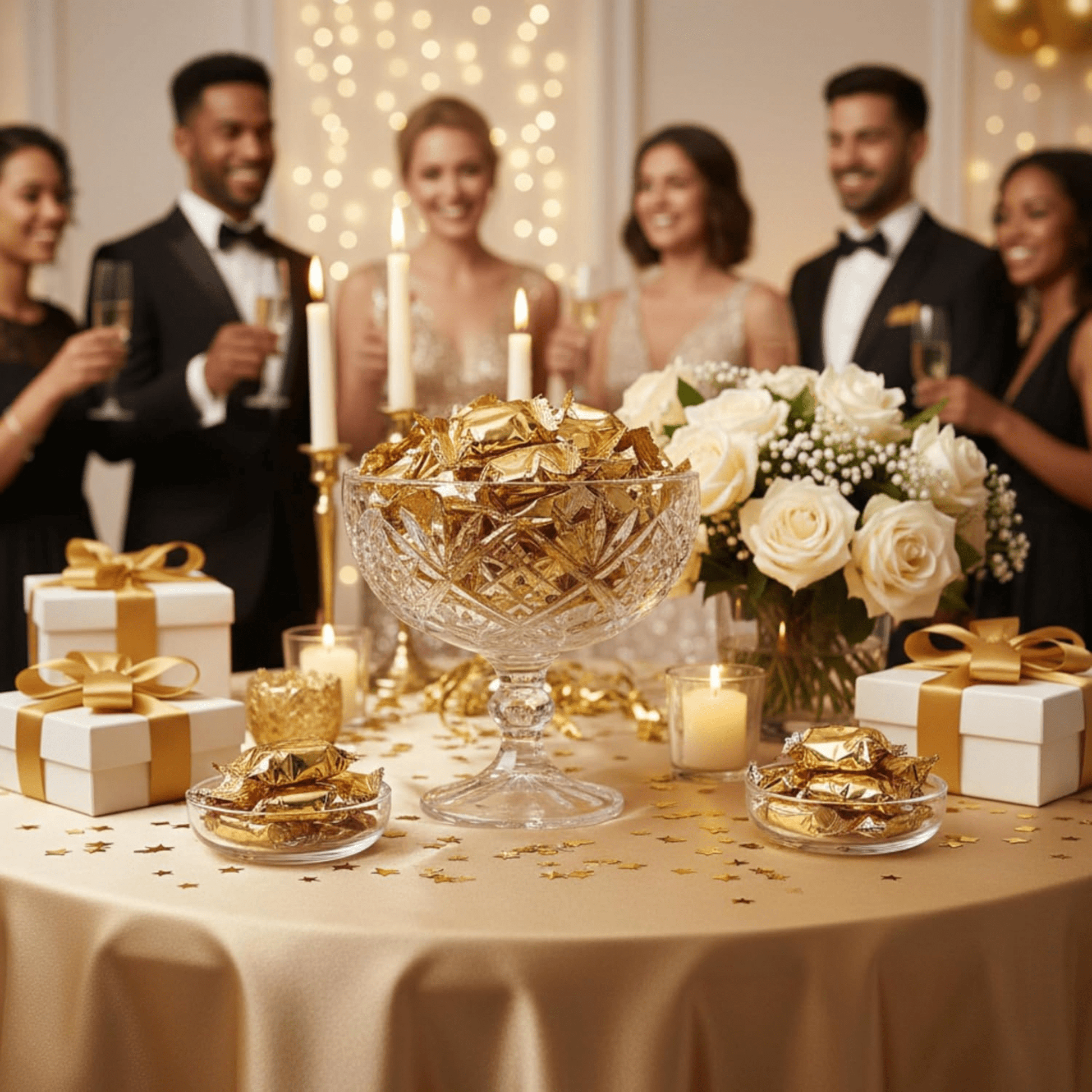 216ct Gold Wrapped Buttermints – Individually Wrapped Butter Mints Bulk for Weddings, Baby Showers, Retirement, Candy Buffets, and Thank You Gifts – Soft Buttermints - Tree Treasures